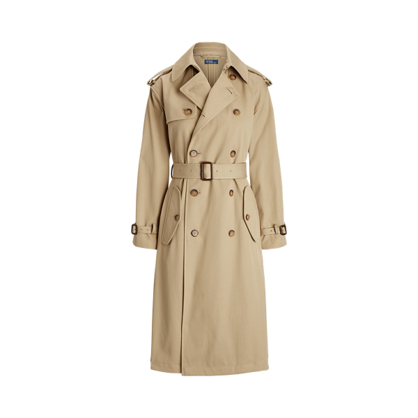 Double-Breasted Twill Trench Coat for Women | Ralph Lauren® UK