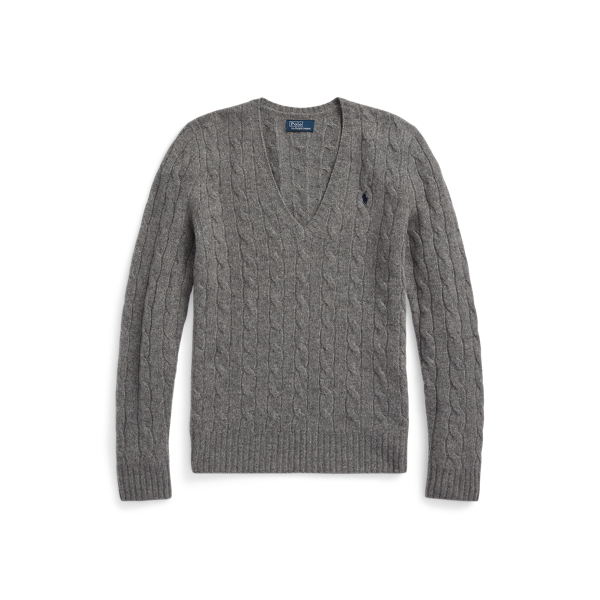 Cable-Knit Wool-Cashmere V-Neck Jumper for Women | Ralph Lauren® PT