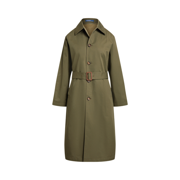Belted Cotton Twill Trench Coat