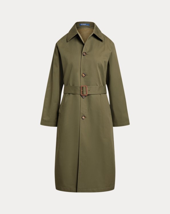 Belted Cotton Twill Trench Coat