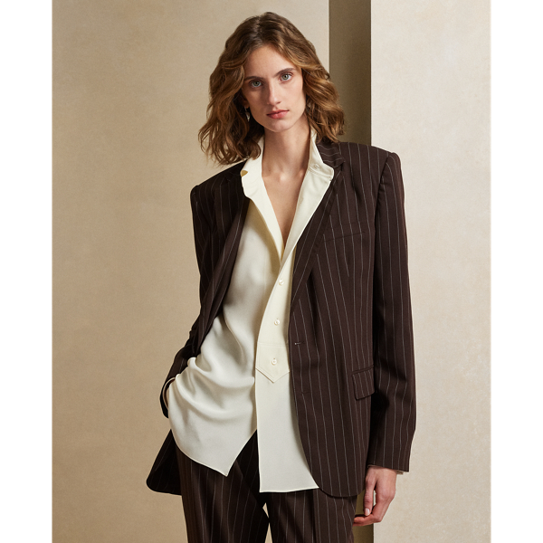 Odera Pinstripe Wool Jacket