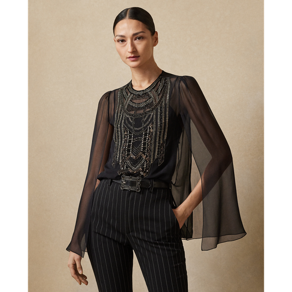 Esmerelda Embellished Chiffon Blouse