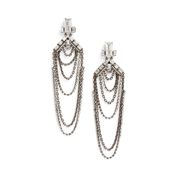 Boucles d'oreilles lasso cristal chaîne