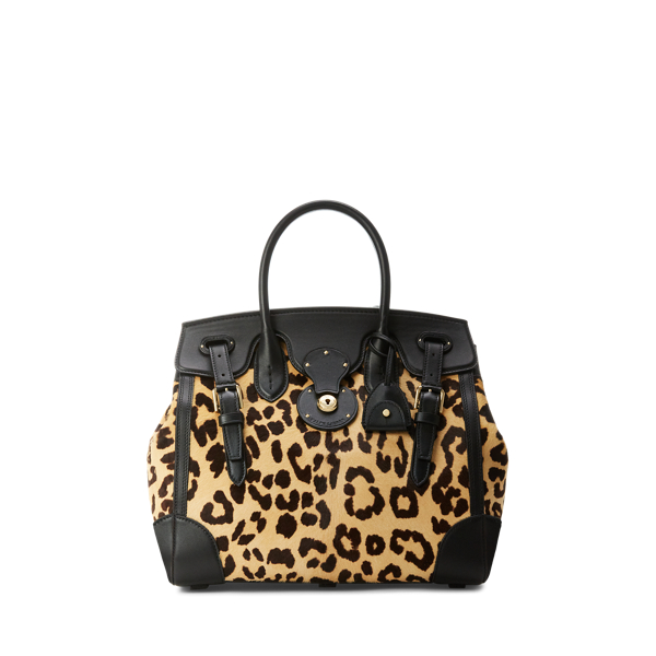 Polo Ralph Lauren Soft Ricky 33 Leopard-Print Haircalf Bag