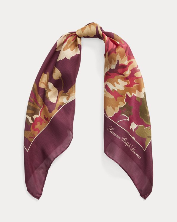 Courtney Floral Silk-Blend Square Scarf