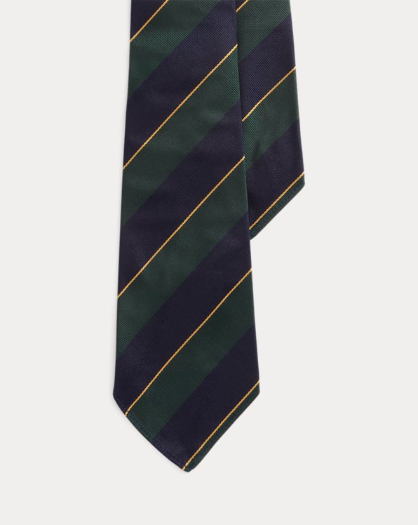 Cravate rayée vintage en reps de soie