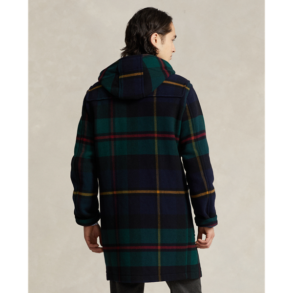 Plaid Wool Blend Duffel Coat for Men Ralph Lauren NO