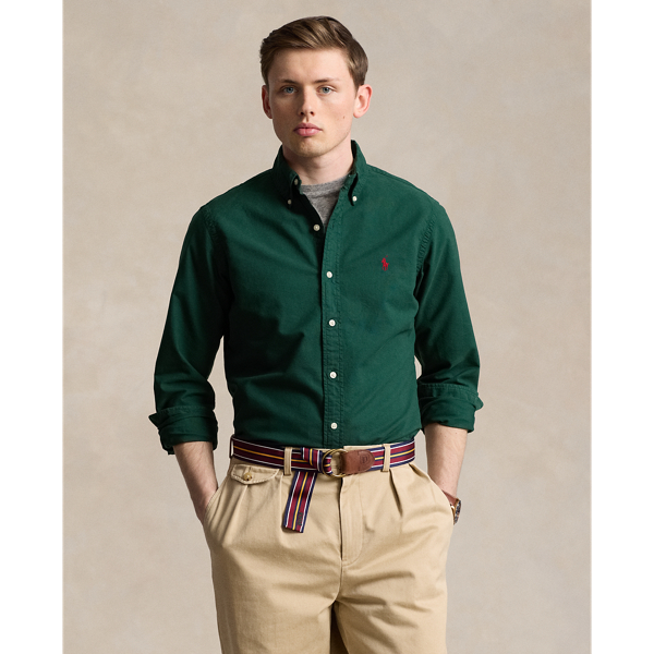 Chemise Oxford cintrée teinte en pièce