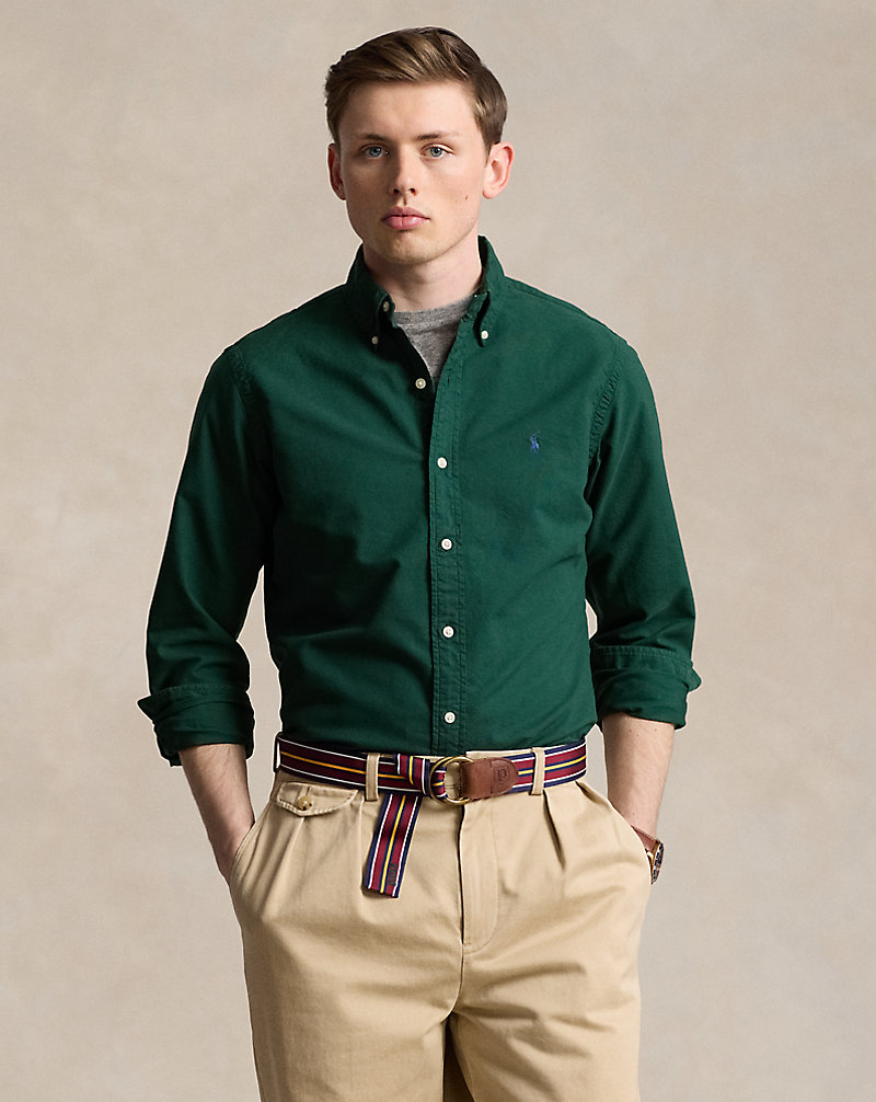 Slim Fit Garment-Dyed Oxford Shirt Polo Ralph Lauren 1