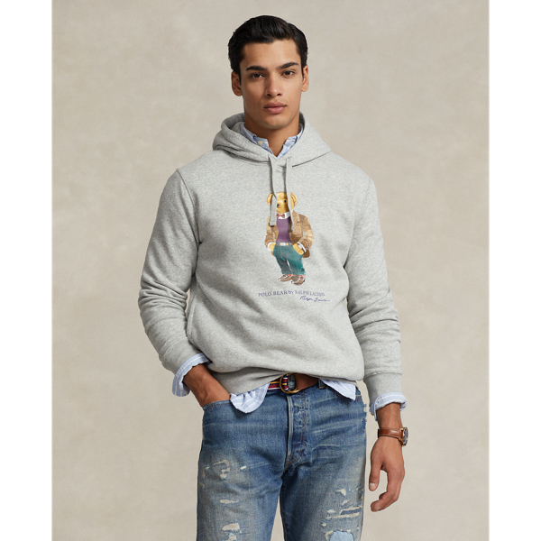 Shop Polo Ralph Lauren Novelty Bear Hoodie 710853351009-MUL grey