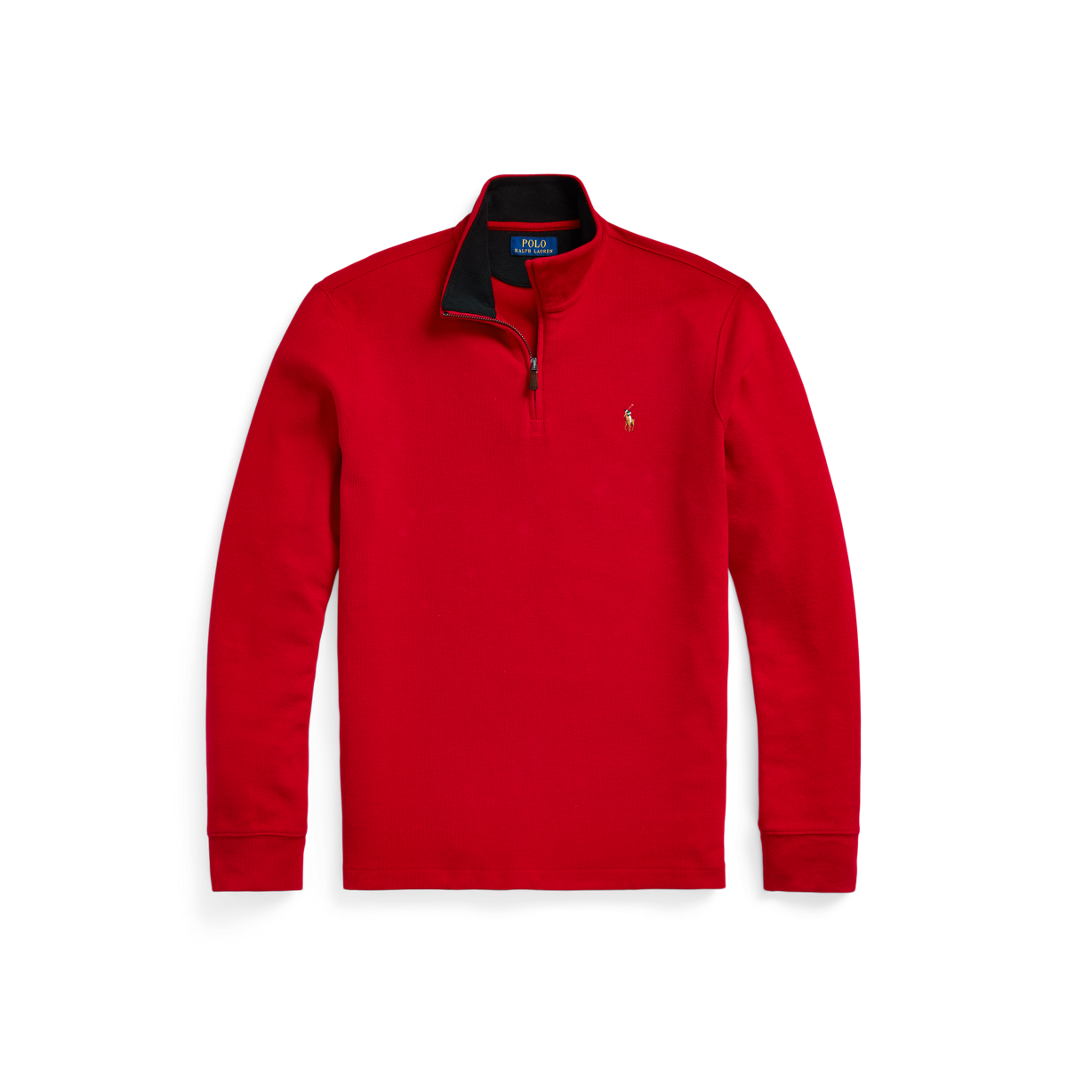 Ralph lauren half zip sueded rib cotton best sale jumper