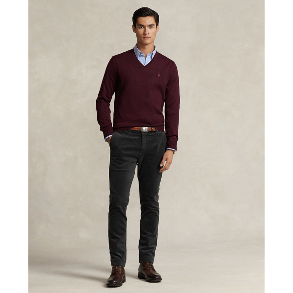 Pantalon slim en velours côtelé