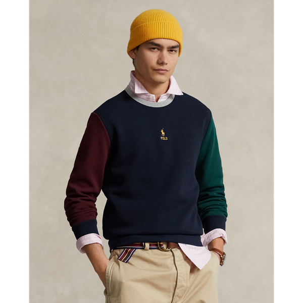 Color Blocked Double Knit Sweatshirt