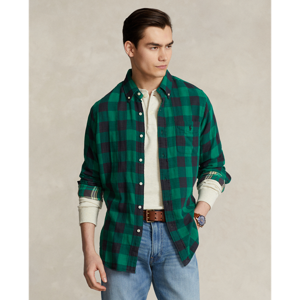 Men's Green Flannel Button Down Shirts