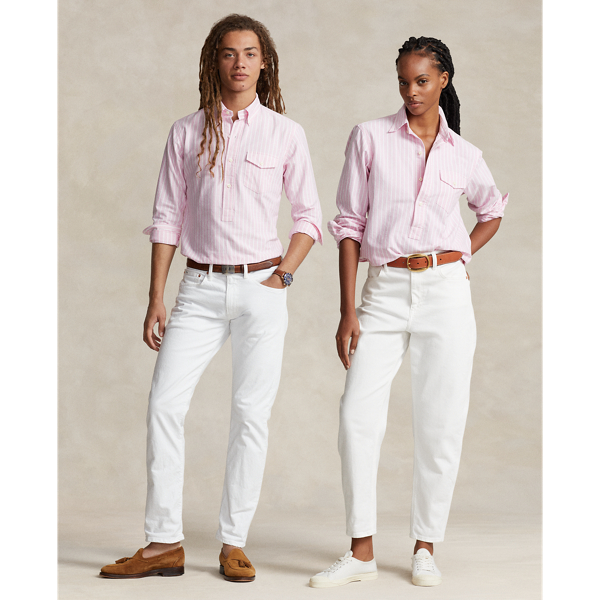 Custom Fit Striped Oxford Popover Shirt