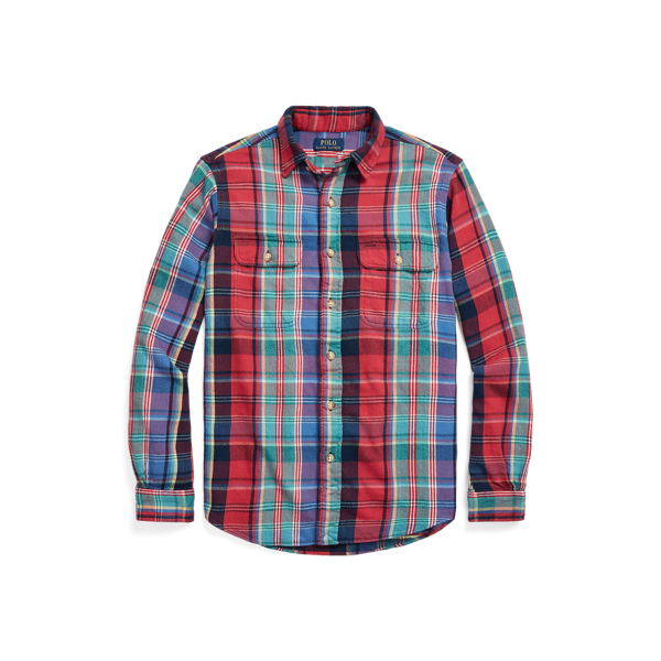 Chemise workwear ajustée en flanelle pour Men | Ralph Lauren® BE