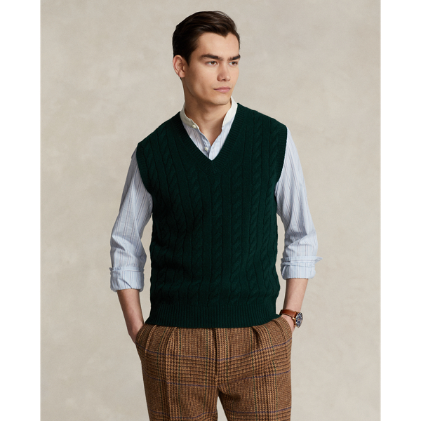 Cable-Knit Wool-Cashmere Sweater Vest