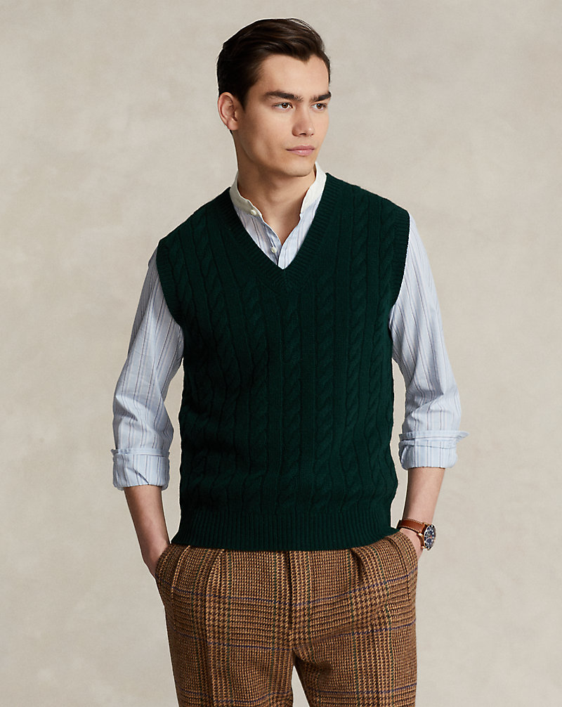 Cable-Knit Wool-Cashmere Sweater Vest Polo Ralph Lauren 1