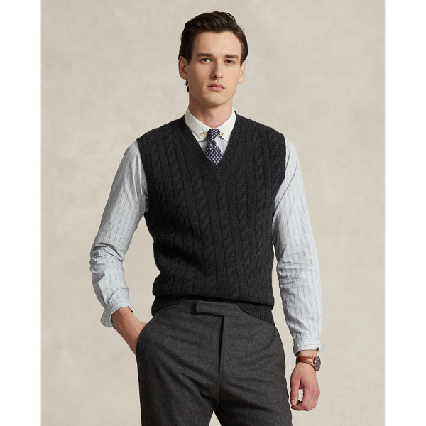 Cable-Knit Cashmere Sleeveless Jumper