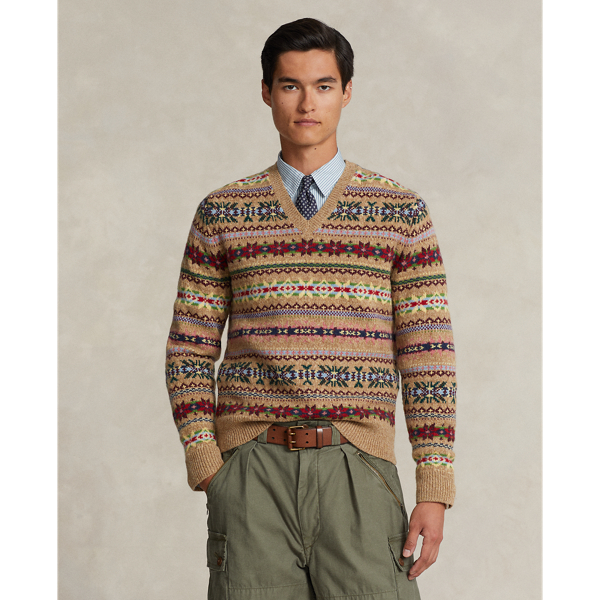 Fair Isle Wool V-Neck Sweater