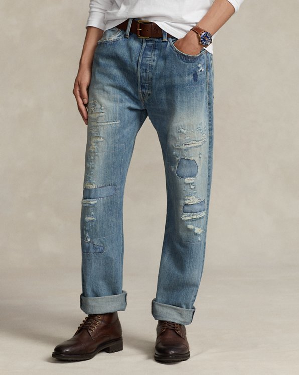 Vintage Classic Fit Distressed Jean