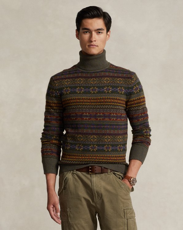 Fair Isle Wool Turtleneck Sweater