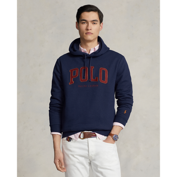 navy blue polo sweatshirt