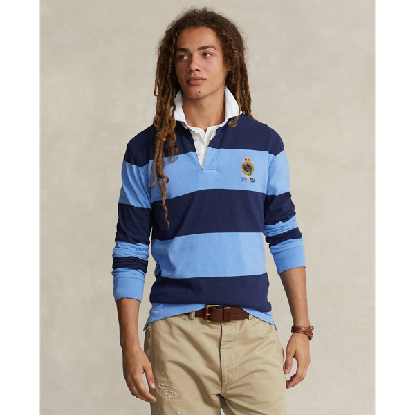 Classic Fit Striped Jersey Rugby Shirt