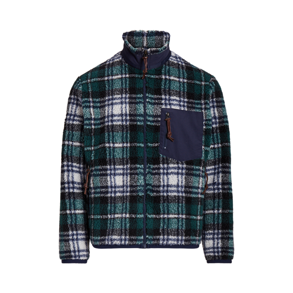 Men's plaid fleece jacket hotsell