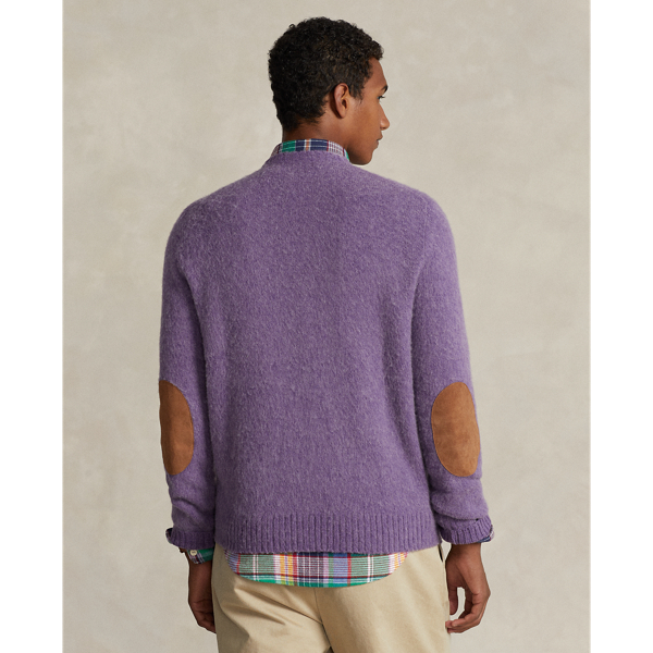 Suede Patch Wool Cashmere Jumper for Men Ralph Lauren CH