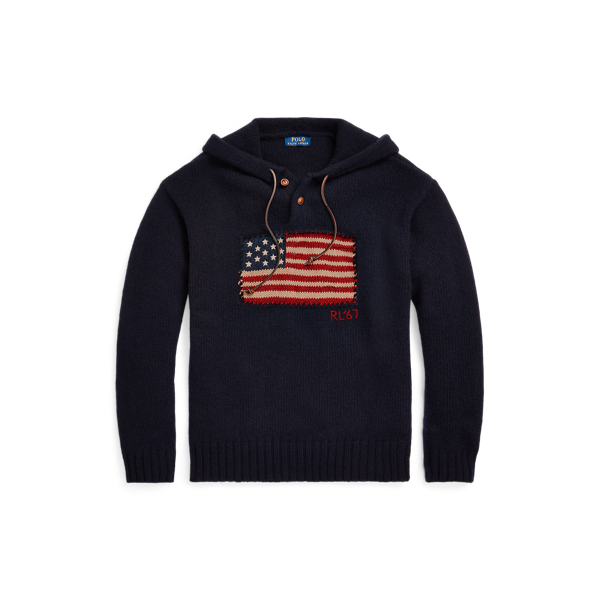 Flag Wool Blend Hoodie for Men Ralph Lauren UY
