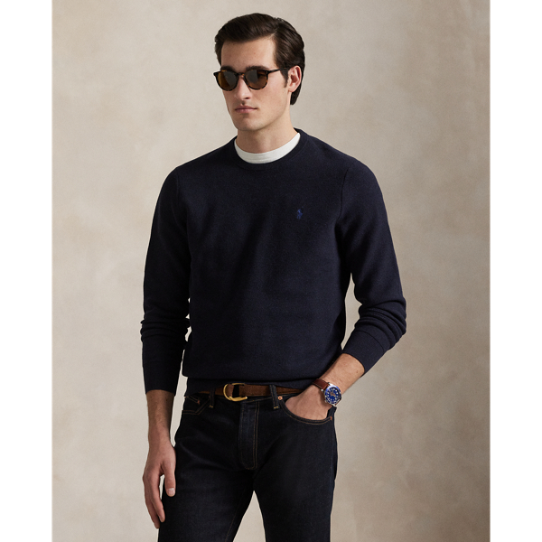 Textured Cotton Crewneck Jumper