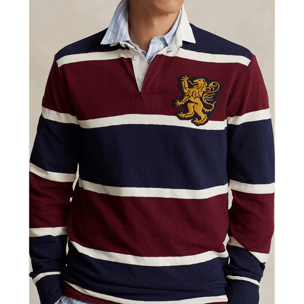 Classic Fit Striped Jersey Rugby Shirt