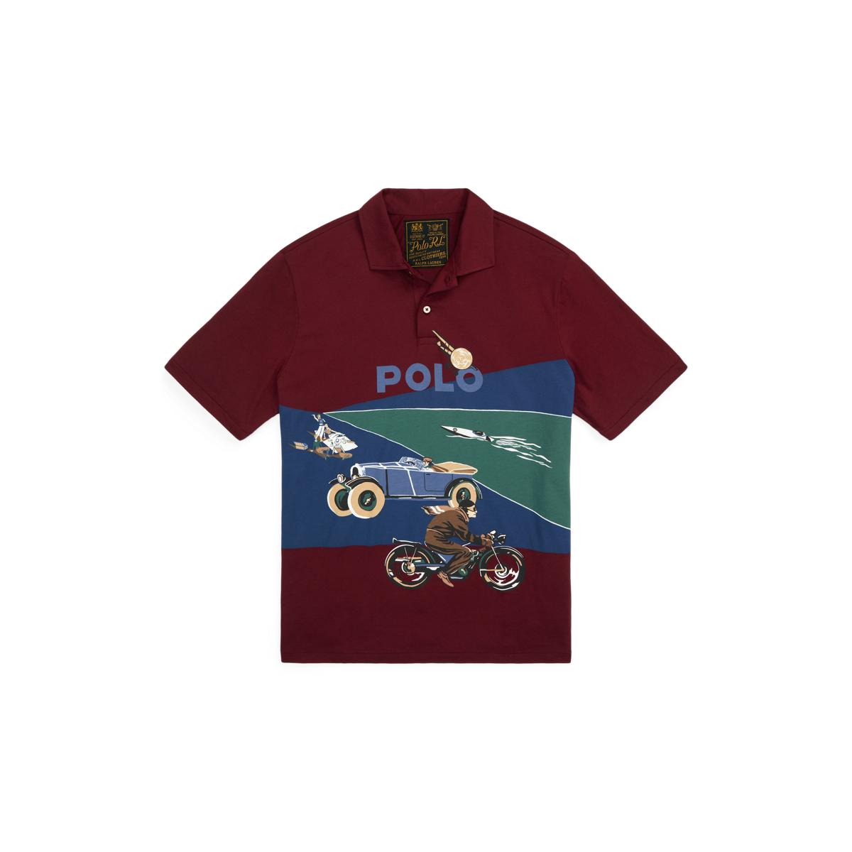 Classic Fit Lisle Graphic Polo Shirt