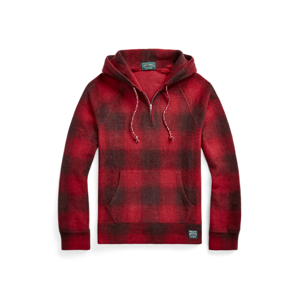 Plaid Brushed Fleece Hoodie for Men Ralph Lauren PA