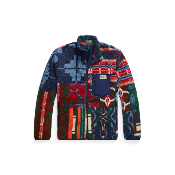 Patchwork Print Pile Fleece Jacket for Men Ralph Lauren IE