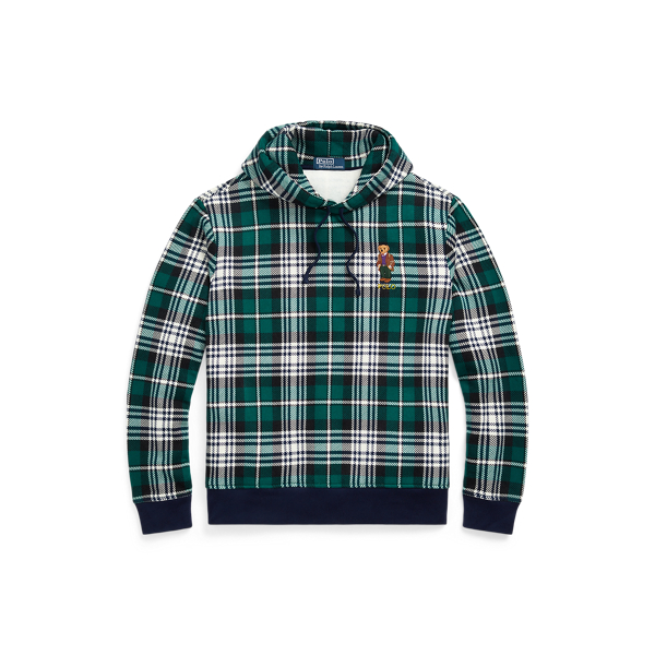 Polo Bear Plaid Fleece Hoodie for Men Ralph Lauren CH