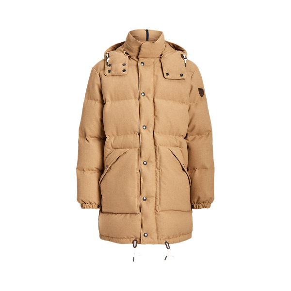 Wool-blend down coat