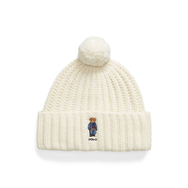Bonnet Polo Bear côtelé à pompon