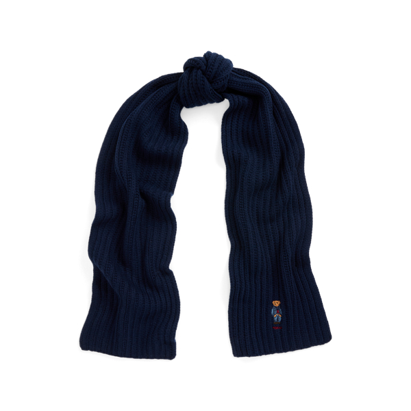 Polo Bear Rib-Knit Scarf