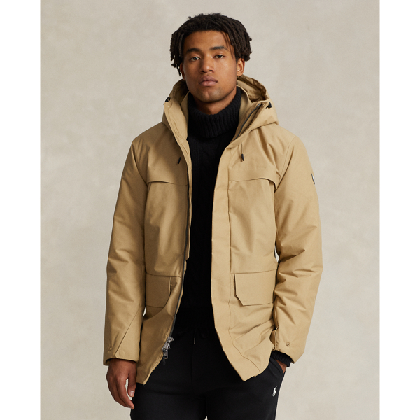 Men s Water Repellent Faille Hooded Jacket Ralph Lauren