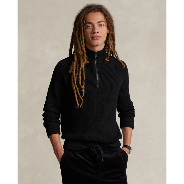 Pull demi-zippé en laine lavable