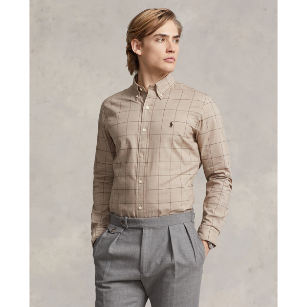 Camisa em sarja axadrezada Custom Fit