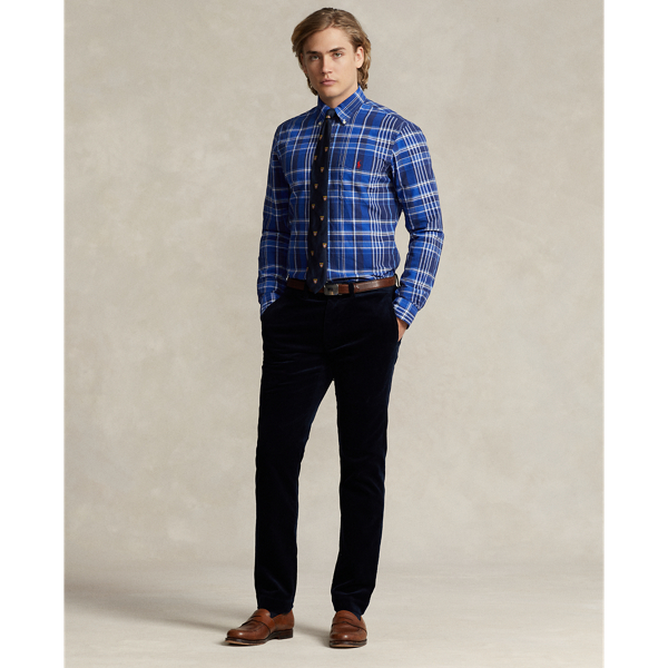 Pantalon slim en velours côtelé
