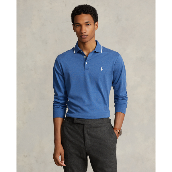 Polo Ralph Lauren Custom Slim Fit Soft Cotton Polo Shirt 710704319 In  Purple - Excel Clothing