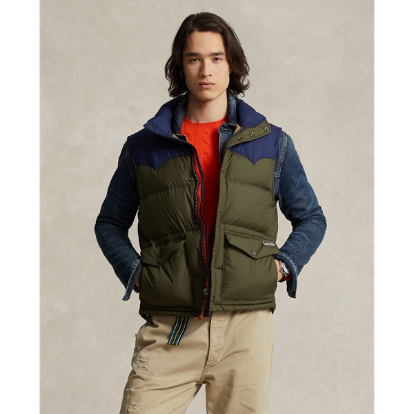Water-Repellent Down Western Vest