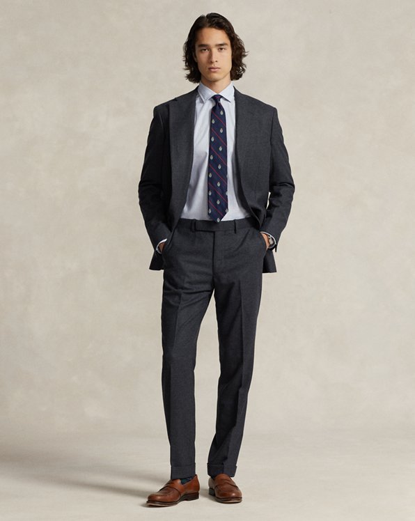 Stretch Wool-Blend Flannel Suit Trouser