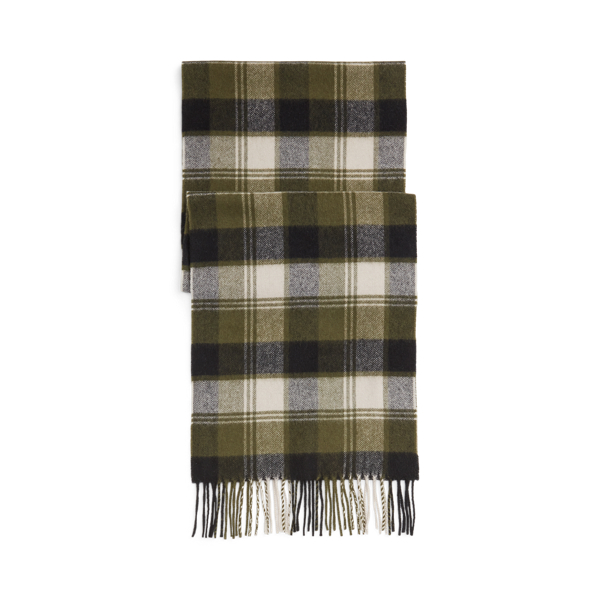 Fringed Plaid Cashmere Scarf
