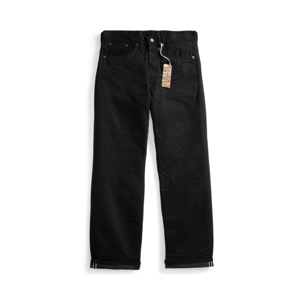 Vintage zwarte selvedge 5-pocket jeans RRL 1