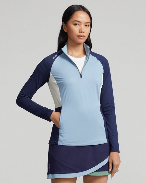 Colour-Blocked Jersey Zip Pullover
